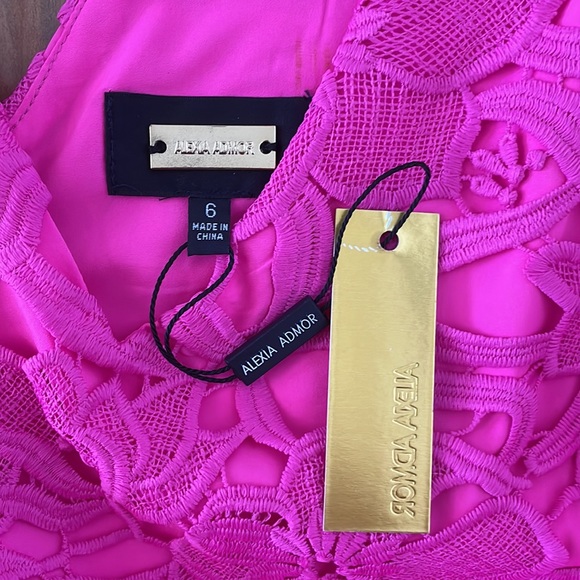 Alexia Admor Fuschia Pink Dress Size 6 Style D2793 - Picture 5 of 6